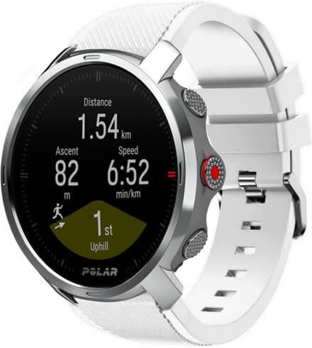 Strap-it Twill silicone horlogeband - geschikt voor Polar Vantage M / M2 / V3 / Grit X / Grit X(2) Pro - wit