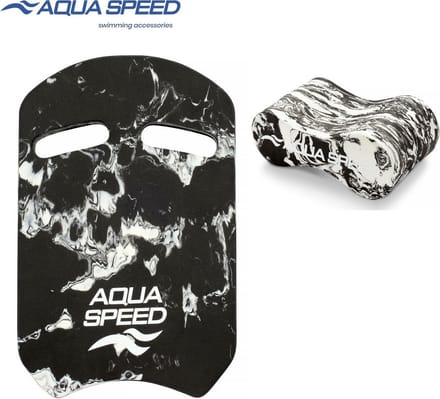 Aqua Speed Swirl Kickboard / Zwemplank & Pullbuoy Set - Optimaliseer je Zwemtraining! - Zwart