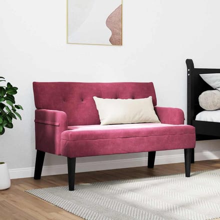 vidaXL - Chesterfield - Bank - Wijnrood - 112 - x - 65,5 - x - 75 - cm - Fluweel