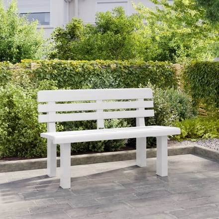 vidaXL - Tuinbankje - 110x52x71 - cm - polypropeen - wit