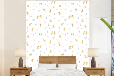 Behang - Fotobehang Eend - Baby - Dieren - Breedte 225 cm x hoogte 280 cm
