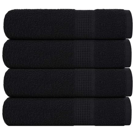 vidaXL - Douchehanddoeken - FROGN - 4 - st - 70x140 - cm - 360 - g/m² - zwart