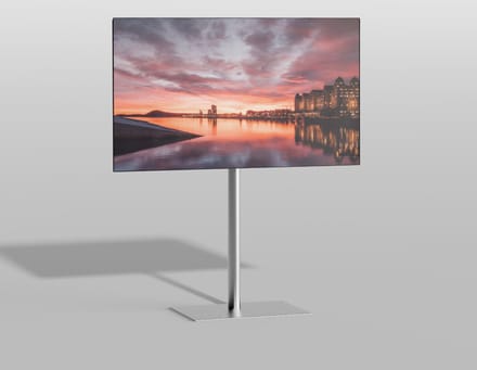 TV vloerstatief SQUARE 120 Design Tv standaard Geborsteld RVS 32-65”