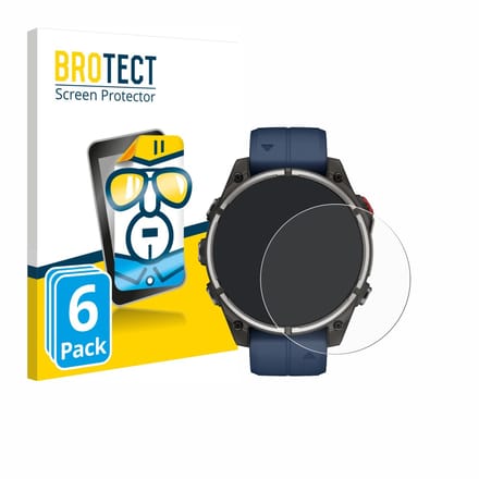 BROTECT - Screenprotector voor Garmin quatix 8 Pro (47 mm) - Folie Beschermfolie transparant 6 Stuks