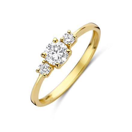 14K Geelgouden Trilogie Ring met Lab Grown Diamant 0.50 ct 4035538 – G VS