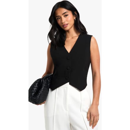 boohoo Dames Petite Essential Gilet | Black | Maat: 16