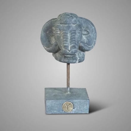 Statue Ram At Iron Majestic Vintage L D.16 H.27