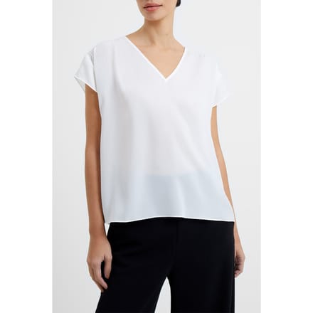 French Connection Crepe Light V Nk Shoulder Top Summer White Größe: XS | Blusen Outlet | Damen | Weiß
