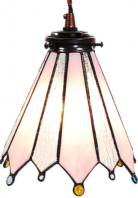 Lumilamp Hanglamp Tiffany Ø 18x90 cm Roze Glas