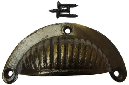 Sunrise Cup Pull Handle Antique Brass