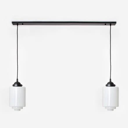 2 x Getrapte Cilinder Medium lampen aan plafondbalk Moonlight - Art Deco Trade