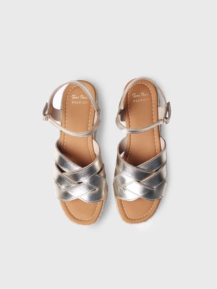 Gouden platform sandaal | CRISTINA
