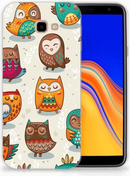 Samsung Galaxy J4 Plus (2018) TPU Hoesje Vrolijke Uilen