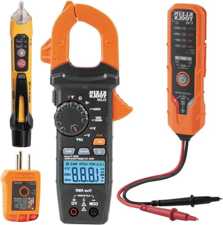 Klein Tools CL220VP Elektrische testkit met digitale klemmeter, contactloze spanningstester, GFCI Outlet Tester, AC/DC spanningstester