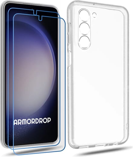 ArmorDrop Transparant Hoesje Inclusief 2x Screenprotector Geschikt Voor Samsung S23