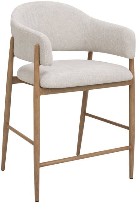 DÉJA Living Barstoel Dénia - Beige/Naturel - Zithoogte 65cm - Set van 2