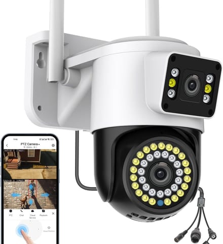 Wifi Buiten Camera - Dubbele Lens Camera - Huis Beveiliging - 360 Graden Visie