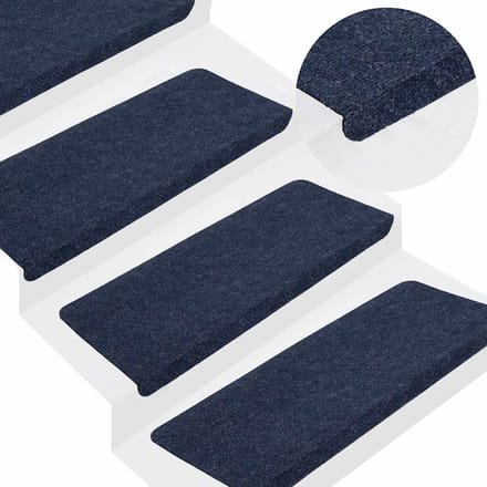 vidaXL - Trapmatten - zelfklevend - 15 - st - 65x24,5x3,5 - cm - blauw