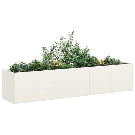 vidaXL - Plantenbak - 200x40x40 - cm - koudgewalst - staal - wit