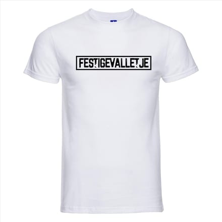 T-shirt Festigevalletje | Festival | Wit | Maat XL