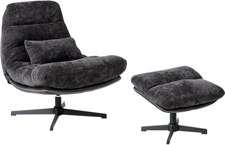 TOVIK - Fauteuil - Zwart - Stof