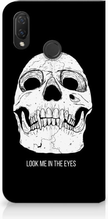 Mobiel BookCase Huawei P Smart Plus Skull Eyes
