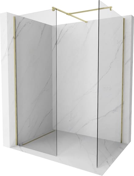 Mexen Kioto douchewand Walk-in 130 x 100 , transparant, goud - 800-130-202-50-00-100