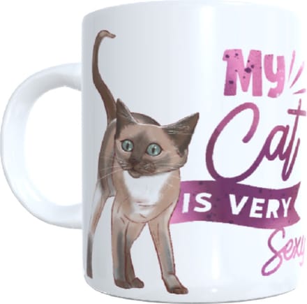 Grappige Beker tekst - spreuk - my cat is very sexy - poes - kat