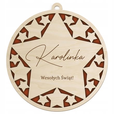 SMX Design - Serie - Houten Kerstbal - Personalisatie - 9x10 cm