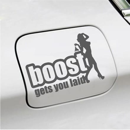 Bumpersticker - Boost Get You Laid - 13 X 18 - Antraciet