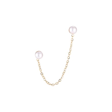 Bijoutheek Oorknoppen 2 Parels Ketting Goud