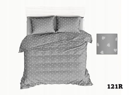 Kinderbeddengoed 90x120 Grijs Hartjes Wit Katoen met Rits