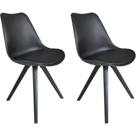 BYLIVING 2 stoelen Kira (Zwart/zwart)
