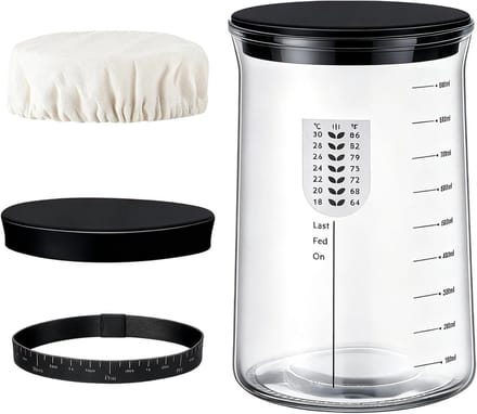 Zuurdesempot - Starter Bakken - Brood Fermenteren - Zichtbare Gisting - 25L x 15B cm - Transparant