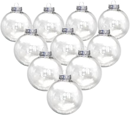 Set van 10 Transparante Plastic Ornamentballen voor DIY Knutselprojecten, Feestdecoratie en Bruiloften