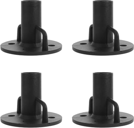 Tent Paalvoet - Frame Connector - Outdoor Setup - Universele Grondplaat - 4 Stuks - Zwart