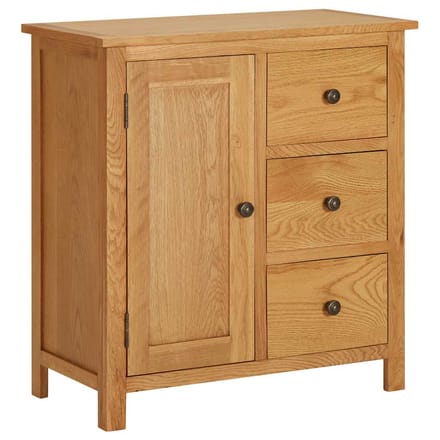 vidaXL - Kast - 70x35x75 - cm - massief - eikenhout