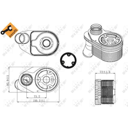 Olie radiator, motorolie  NRF 31325
