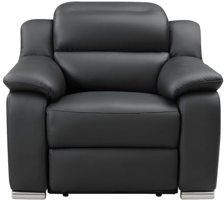 Vente-unique Relaxfauteuil van leer ARENA II - Zwart - Elektrisch