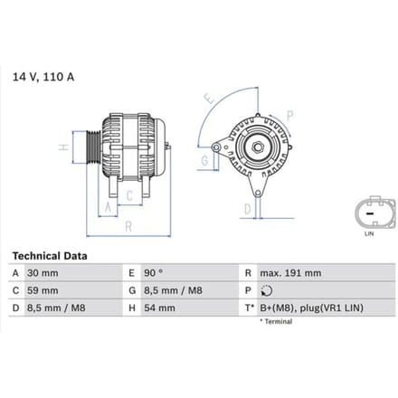 Driefasige generator BOSCH 0 986 083 270