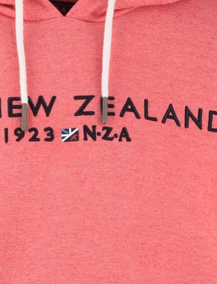 hoodie New Zealand roze normale fit tekst touwtjes