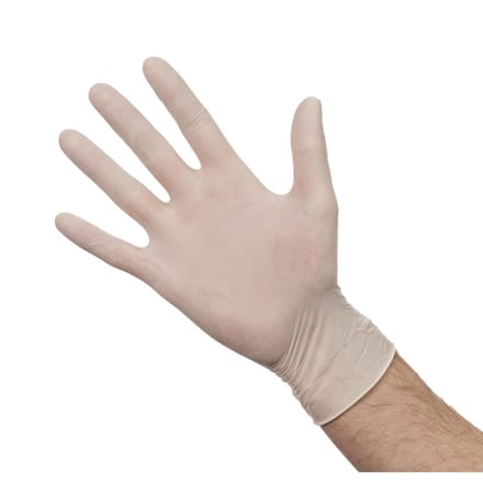Latex handschoenen wit gepoederd M (100 stuks)