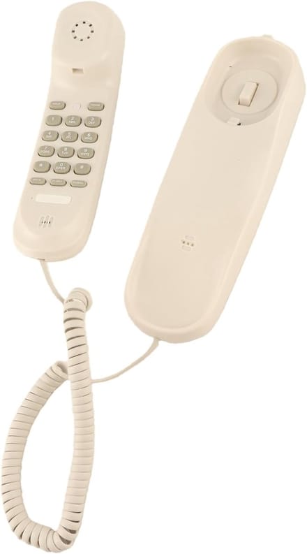 Vaste Telefoon - Wandtelefoon Pauzefunctie - Thuis Gebruik - Plug and Play - Compact Formaat - Wit