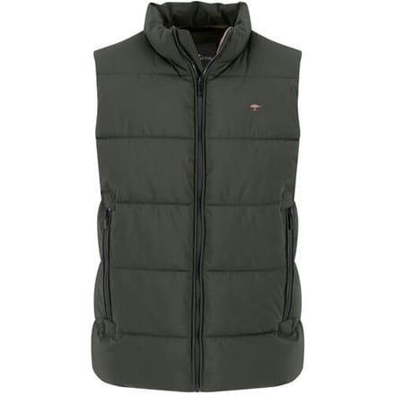 Fynch-Hatton Body-Warmer Solid Color Puffer Vest High Zip Collar Dusty Forest / male