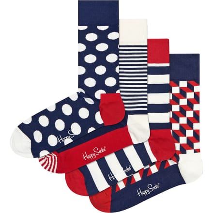 Happy Socks - Unisex Sokken Classic Navy 4-Pack Gift Box - Multi - Maat 36-40
