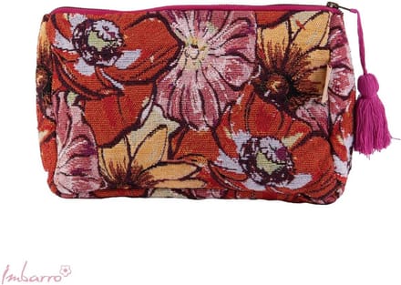 Imbarro - Pouch - Toilettas - Beautybag - Peony - Jaquard - 35x20cm