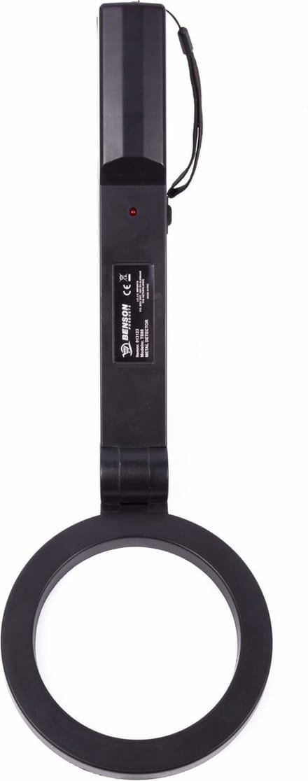 Benson Draagbare metaaldetector - LED & geluidsalarm - 39 cm - Inclusief batterij