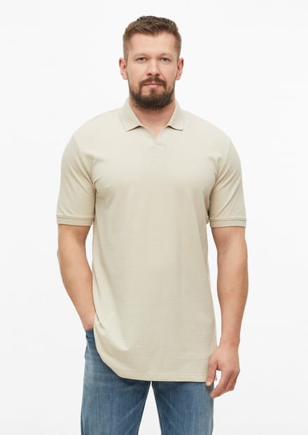 Polo met gestructureerd jacquard en ribgebreide zomen s.Oliver