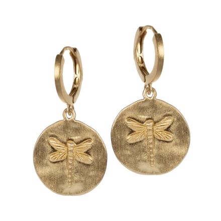 Lauren Sterk Amsterdam - oorbellen - hangers- libelle munt - verguld - extra coating
