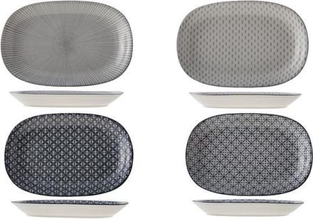Cosy&Trendy Mix Crazy ovaal bord 30x20.5 cm - assoorti - Set-4